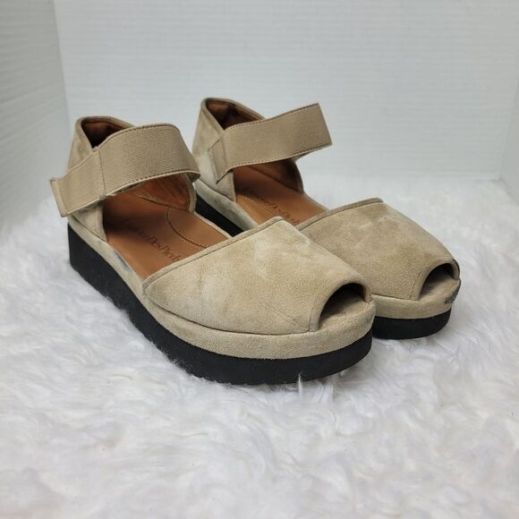 L'Amour Des Pieds Amadour Womens Size 8 M Platform Sandals,Taupe Suede - Picture 1 of 10